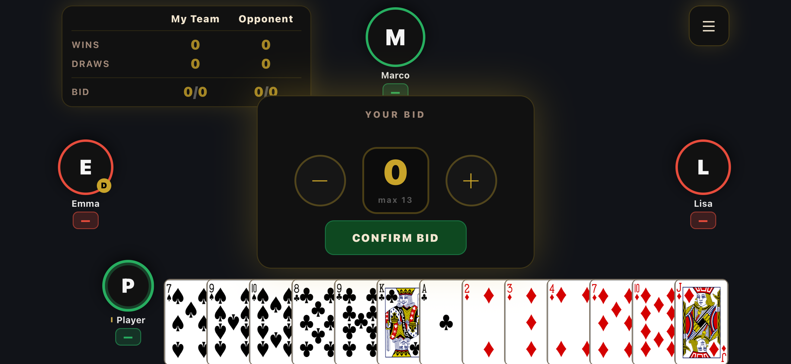 Manfee Lyon Card — Bidding